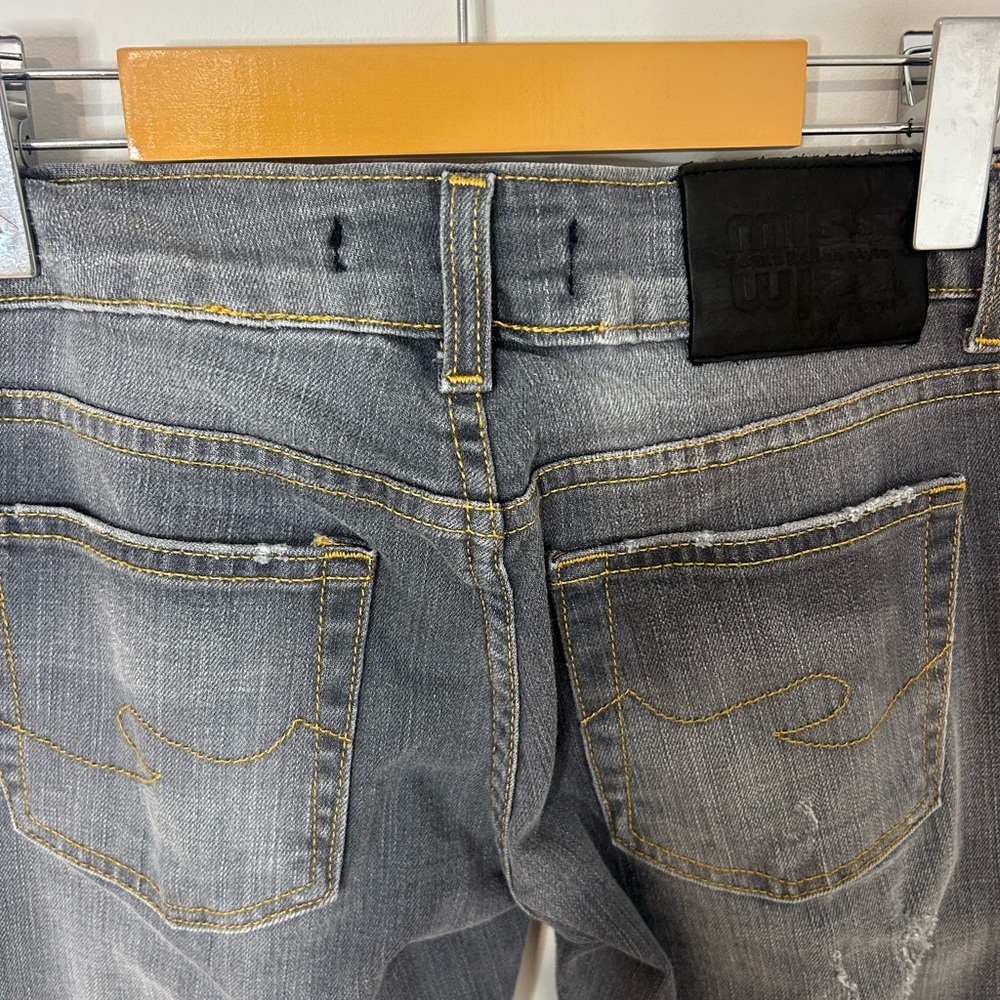 Beautiful Classic Gray distressed Jeans by Miss Miss❤️40/8 - Picture 10 of 14